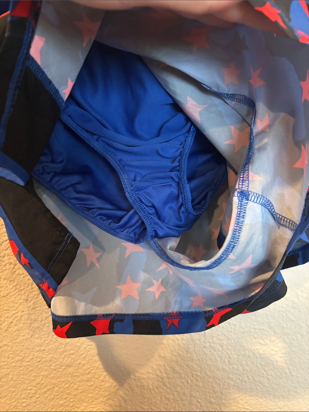 1X Nike Star Print Athletic Shorts - Black, Royal Blue & Red - Picture 3 of 4